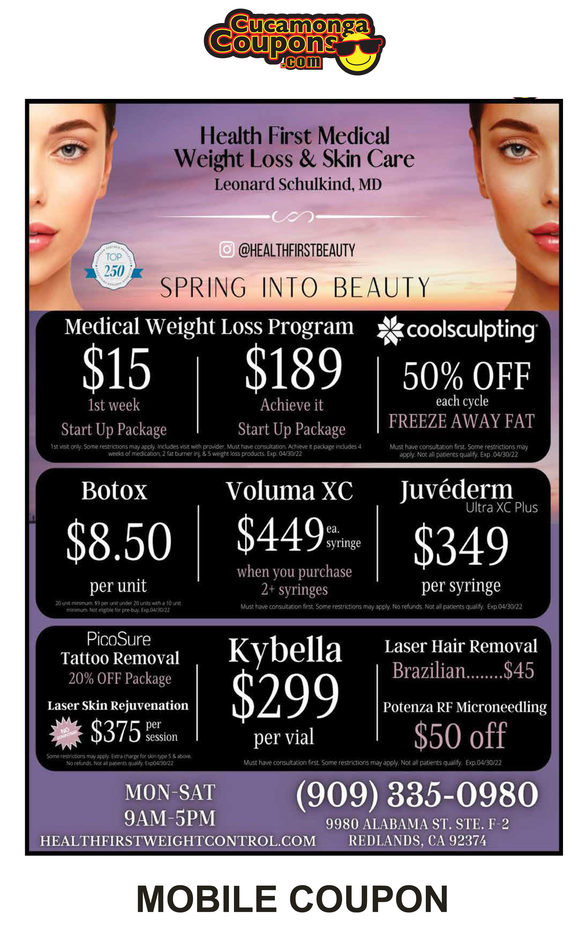 Cucamonga Coupons - Health &amp; Beauty